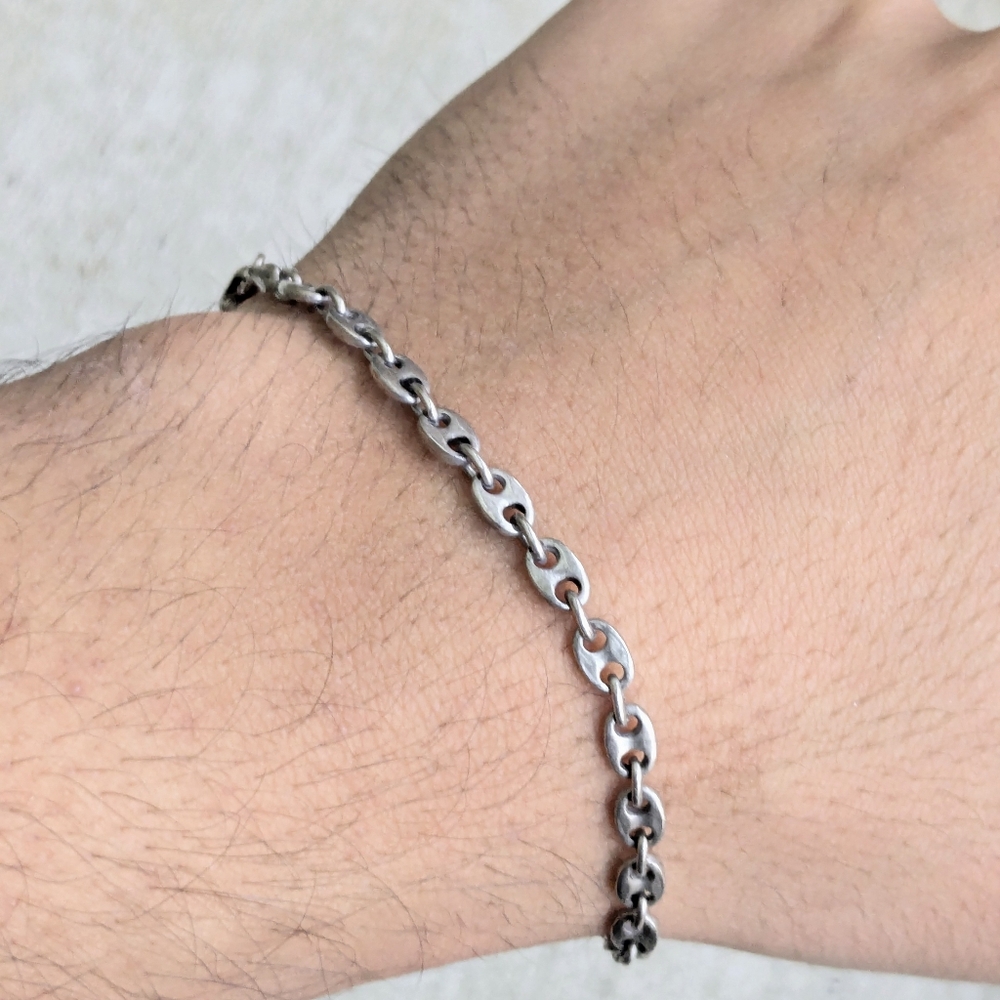 Vintage Milor Sterling Silver Bracelet Anchor Mariner Gucci 7.2y Italy Chain - Picture 10 of 13